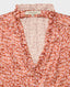 Liberty Print Silk V-neck Frill Blouse, Orange Pink Floral | Really Wild | Flatshot Two