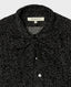 Frill Tie Neck Silk Blend Velvet Shirt, Black Grey Polka Dot | Really Wild | Packshot Two