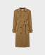 Victoria Belted Wool Blend Trench Coat, Camel | Really Wild | Flat Lay