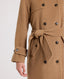 Victoria Belted Wool Blend Trench Coat, Camel | Really Wild | Front Detail