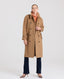 Victoria Belted Wool Blend Trench Coat, Camel | Really Wild | Studio Model Front Open