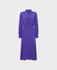 Silk Pleated Front Tie Neck Dress, Purple | Really Wild Clothing | Packshot