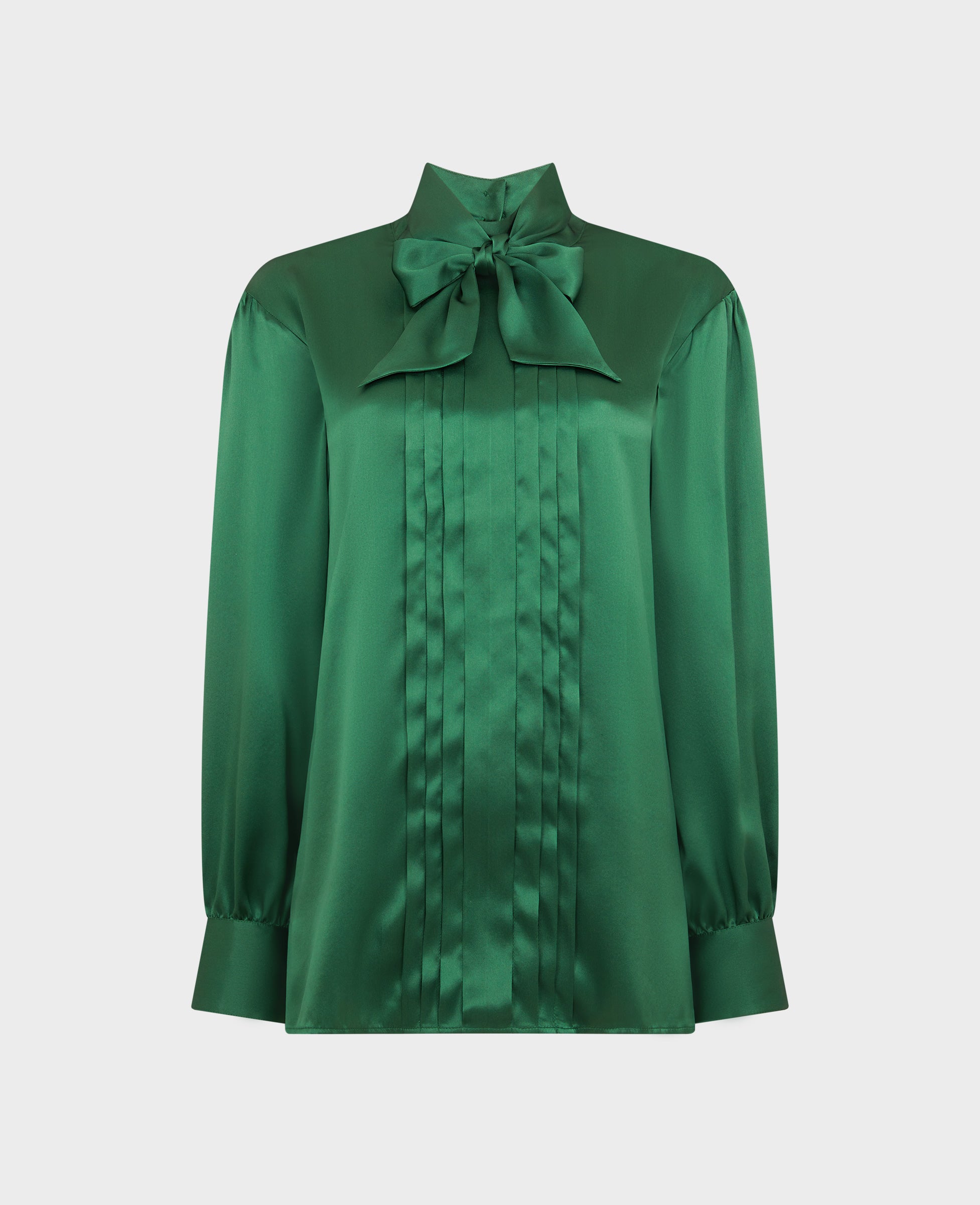 Outlets Becken Emerald Tie Neck Silk Blouse 6