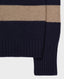 Cashmere Stripe Roll Neck Jumper, Navy Blue Taupe | Really Wild | Flatshot Two