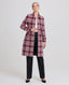 The Gentlewoman Wool and Mohair Blend Check Coat, Cranberry | Really Wild Clothing | Studio Model Front Closed