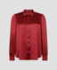 Liberty Silk Satin Classic Shirt, Burgundy | Really Wild | Flatshot One