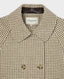 Belted Houndstooth Check Wool Coat, Taupe Dogtooth |    Tweed Coat | Really Wild | Detail