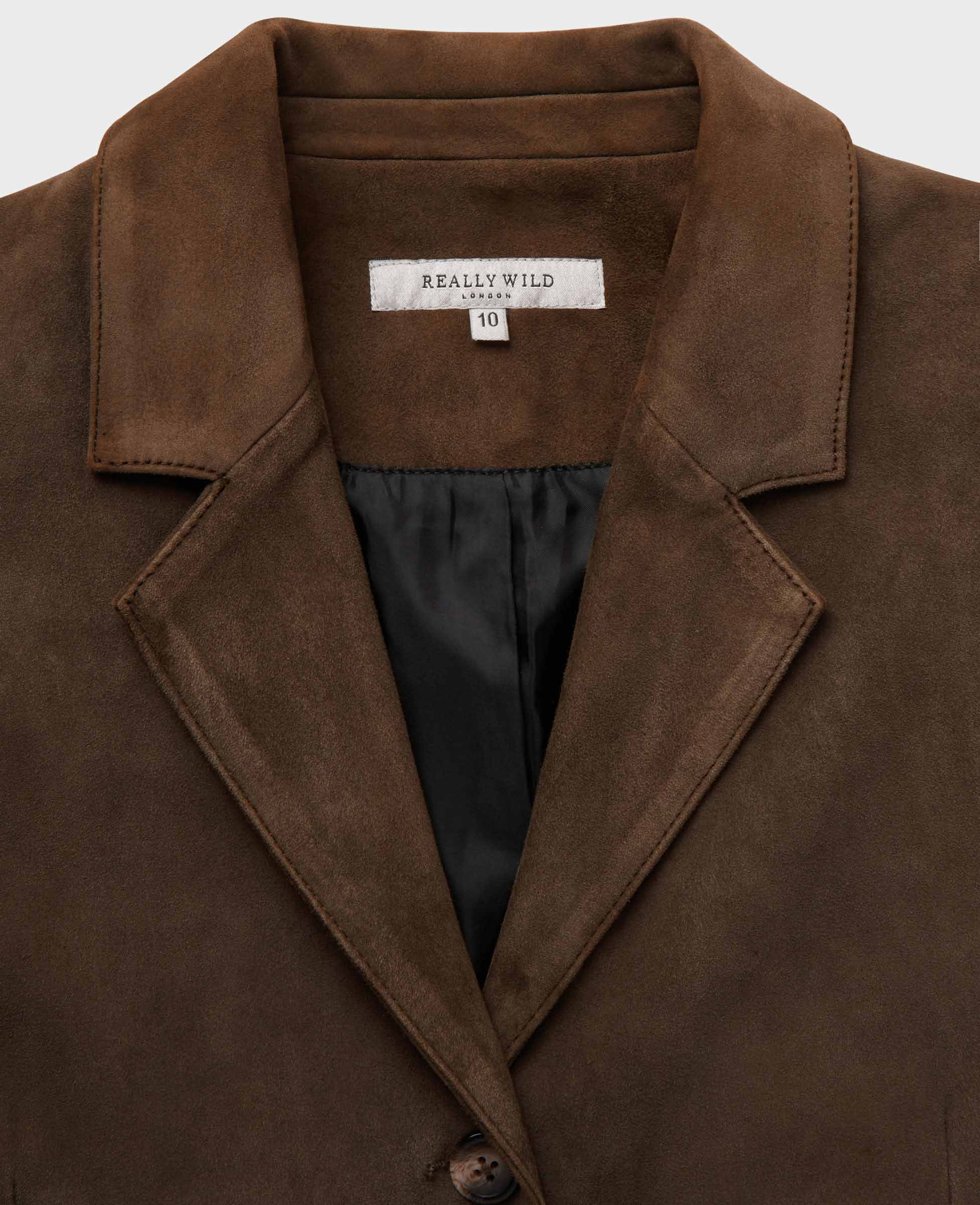Clifford Suede Belted Jacket, Khaki | Really Wild – Really Wild