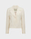 Really Wild's cropped Meryl Cute Fitted Linen Jacket In White