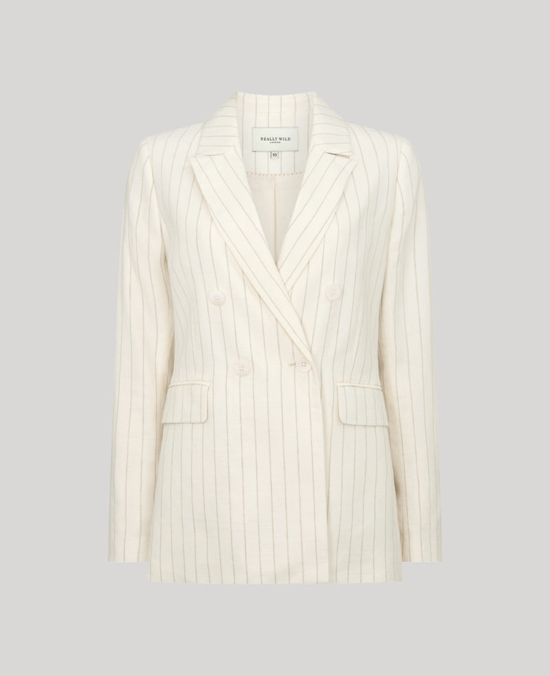 Corine Stripe Cotton Linen Jacket