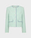 Charlotte Cotton Blend Braided Boucle Jacket, Mint Green | Really Wild Clothing | Flat Lay