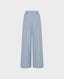 Langdon Linen Blend Wide Leg Pleated Trouser, Blue Cream Check | Really Wild Clothing | Flat lay