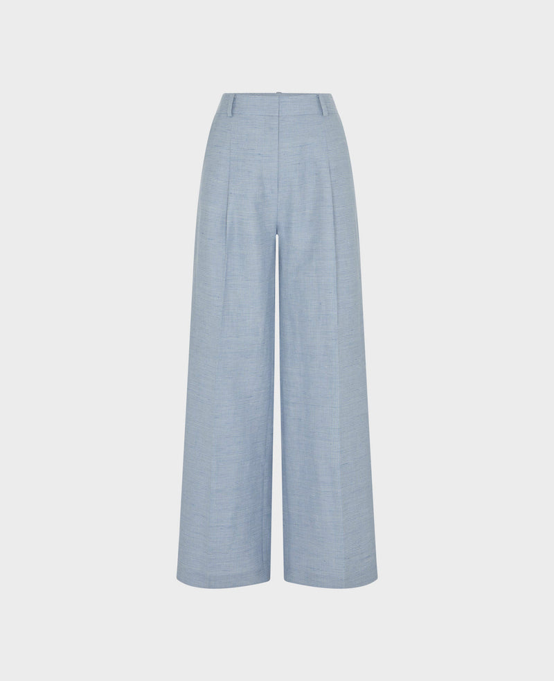 Chatham Linen Blend Wide Leg Pleated Trouser