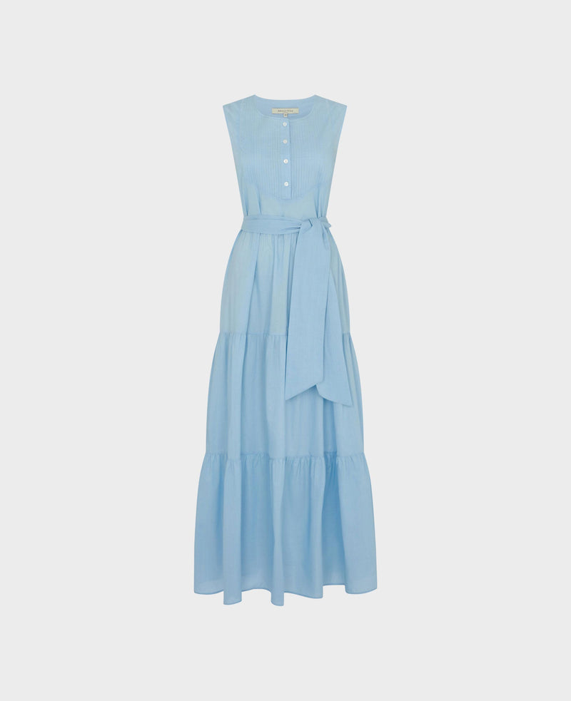Saville Liberty Cotton Pintuck Tiered Dress