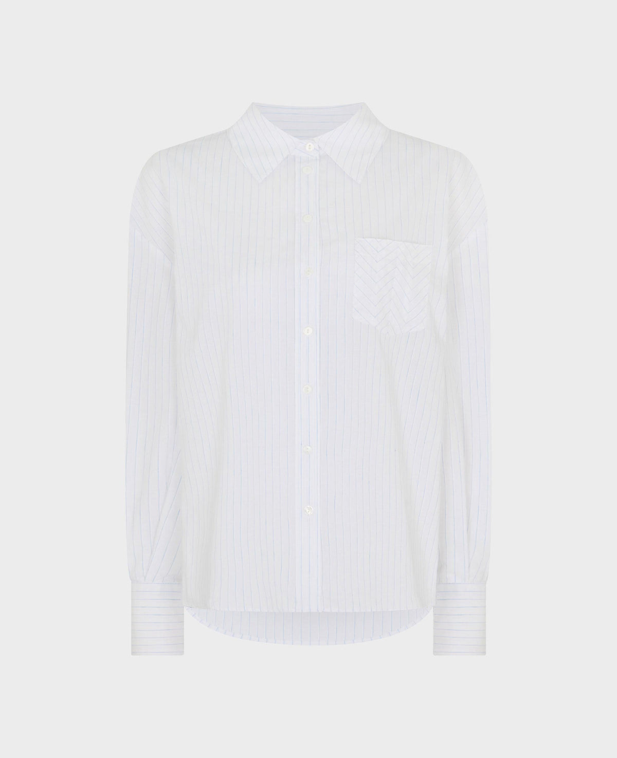 Relaxed Fine Pinstripe Cotton Linen Shirt