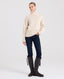 Superfine Lambswool Chunky Roll Neck Jumper, Almond | Really Wild Clothing | Studio Model Front Full