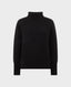 Superfine Lambswool Chunky Roll Neck Jumper, Black | Really Wild Clothing | Flat lay