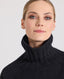 Superfine Lambswool Chunky Roll Neck Jumper, Black | Really Wild Clothing | Studio Model Close up 