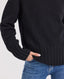 Superfine Lambswool Chunky Roll Neck Jumper, Black | Really Wild Clothing | Studio Model Detail