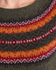 Lambswool Crew Neck Fair Isle Jumper, Khaki Red Orange | Really Wild Clothing | Studio Model Fair Isle Detail