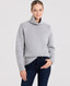 Cashmere Blend Chunky Roll Neck Jumper, Grey | Really Wild Clothing | Studio Model Front Close up