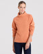 Cashmere Blend Chunky Roll Neck Jumper, Soft Orange | Really Wild Clothing | Studio Model Front Close up