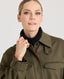 Sarah Utility Cotton Twill Jacket, Olive Green | Really Wild Clothing | Studio Model Detail