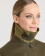 Sarah Utility Cotton Twill Jacket, Olive Green | Really Wild Clothing | Studio Model Collar Detail