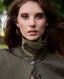 Sarah Utility Cotton Twill Jacket, Olive Green | Really Wild Clothing | Campaign Collar Detail