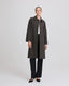 Helen Water Resistant Cotton Check Coat, Charcoal | Really Wild Clothing | Studio Model Front Open