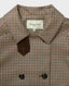 Orwell Check Trench Coat, Chestnut | Really Wild Clothing | Collar Detail