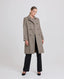 Orwell Check Trench Coat, Chestnut | Really Wild Clothing | Studio Model Front Open