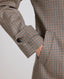 Orwell Check Trench Coat, Chestnut | Really Wild Clothing | Studio Model Close up Pocket