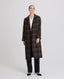 Jemima Check Wool and Mohair Blend Coat, Damson Yellow | Really Wild Clothing | Studio Model Front Open