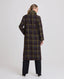 Jemima Check Wool and Mohair Blend Coat, Damson Yellow | Really Wild Clothing | Studio Model Back 