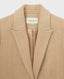 Charlotte Herringbone Single Breasted Coat, Camel Ivory | Really Wild Clothing | Detail