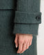 Emma Mohair Pea Coat, Lovat | Really Wild Clothing | Studio Model Cuff Detail