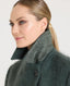 Emma Mohair Pea Coat, Lovat | Really Wild Clothing | Studio Model Collar Detail