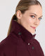 Romney Field Coat, Burgundy | Really Wild Clothing | Studio Model Close up 