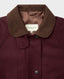 Romney Field Coat, Burgundy | Really Wild Clothing | Collar Detail