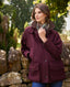 Romney Field Coat, Burgundy | Really Wild Clothing | Campaign Image