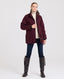 Romney Field Coat, Burgundy | Really Wild Clothing | Studio Model Front Open