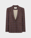 Bonington Cotton Check Blazer, Chocolate Purple | Really Wild Clothing | Flat Lay