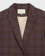 Bonington Cotton Check Blazer, Chocolate Purple | Really Wild Clothing | Collar Detail