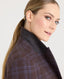 Bonington Cotton Check Blazer, Chocolate Purple | Really Wild Clothing | Studio Model Detail Collar