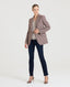 Crofton Single Breasted Jacket, Burgundy Beige | Really Wild Clothing | Studio Model Side Full