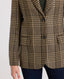 Carol Relaxed Check Blazer, Camel Green | Really Wild Clothing | Studio Model Front Detail