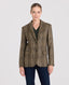 Carol Relaxed Check Blazer, Camel Green | Really Wild Clothing | Studio Model Front Closed