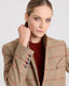 Louise Wool Check Blazer, Poppy Red | Really Wild Clothing | Studio Model Close up 