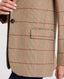 Louise Wool Check Blazer, Poppy Red | Really Wild Clothing | Studio Model Side Detail